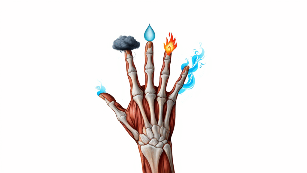 symbolique émotionnelle doigts : décodage émotion, douleurs